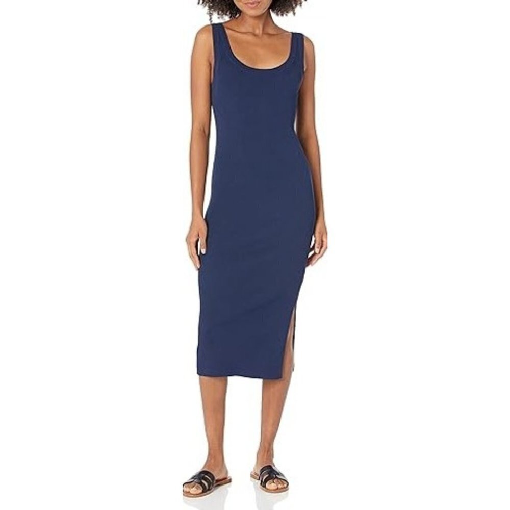 The Drop Women's Yasmin Rib Midi Sweater Sleeveless Dress - S